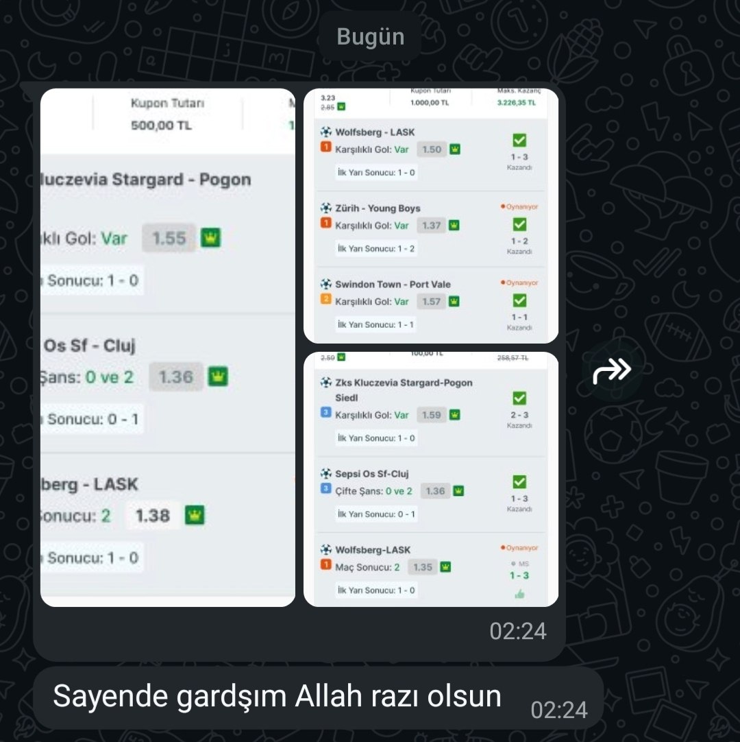 Üyemizin paylaştığı kazanan kupon görseli