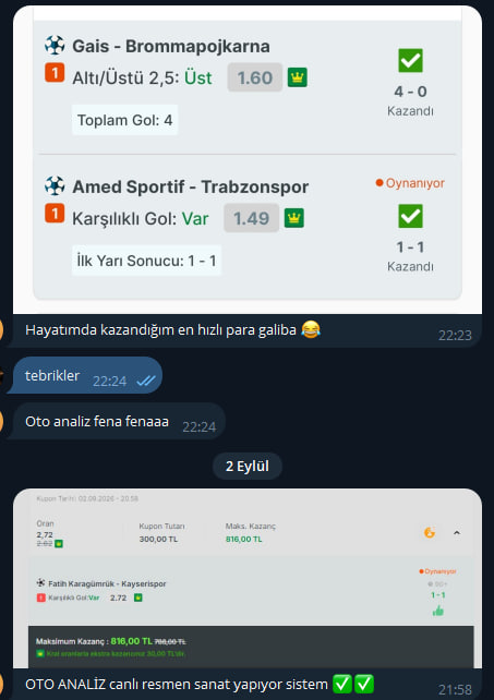 Üyemizin paylaştığı kazanan kupon görseli