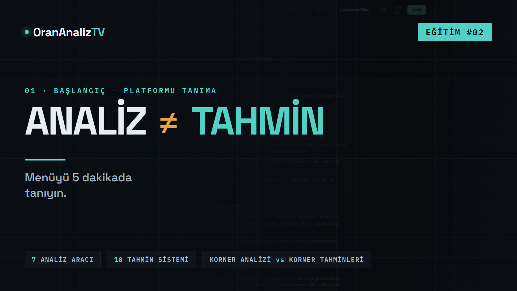 Menüyü 5 Dakikada Tanıyın | Analiz mi, Tahmin mi?