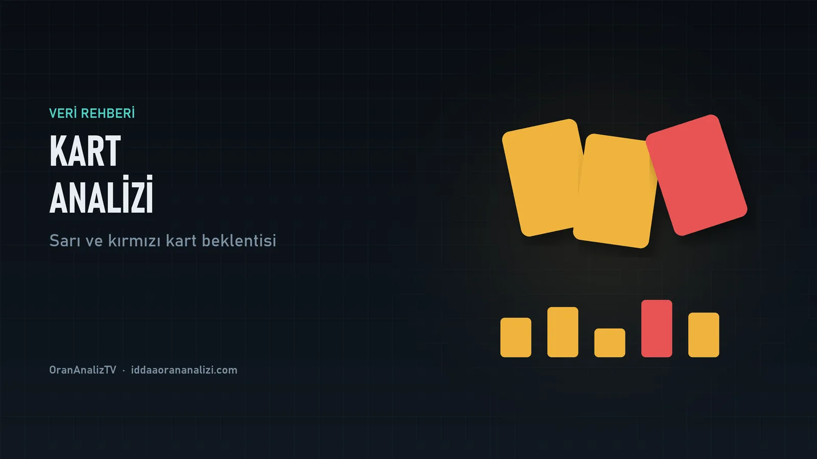Kart analizi kapağı: sarı ve kırmızı kart siluetleri ile kart çubukları