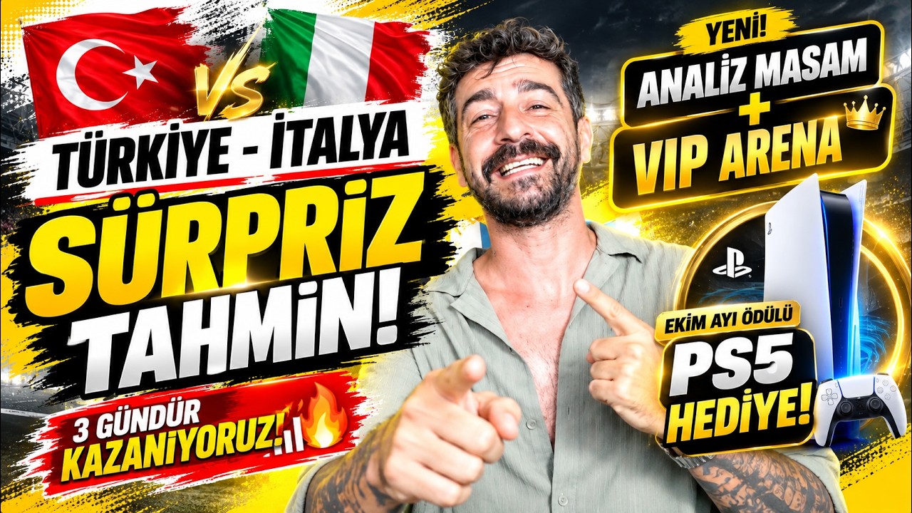 TÜRKİYE–İTALYA SÜRPRİZ TAHMİNİ! 🇹🇷🇮🇹 | 3 Gündür Kazanıyoruz + PS5 Hediye! 🎮