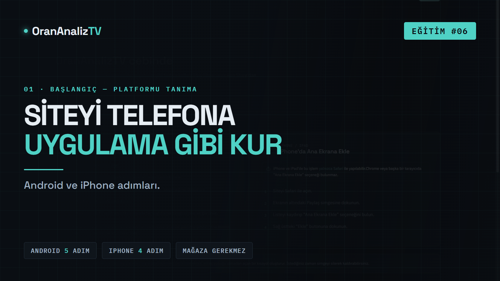 Siteyi Telefonunuza Uygulama Gibi Kurun