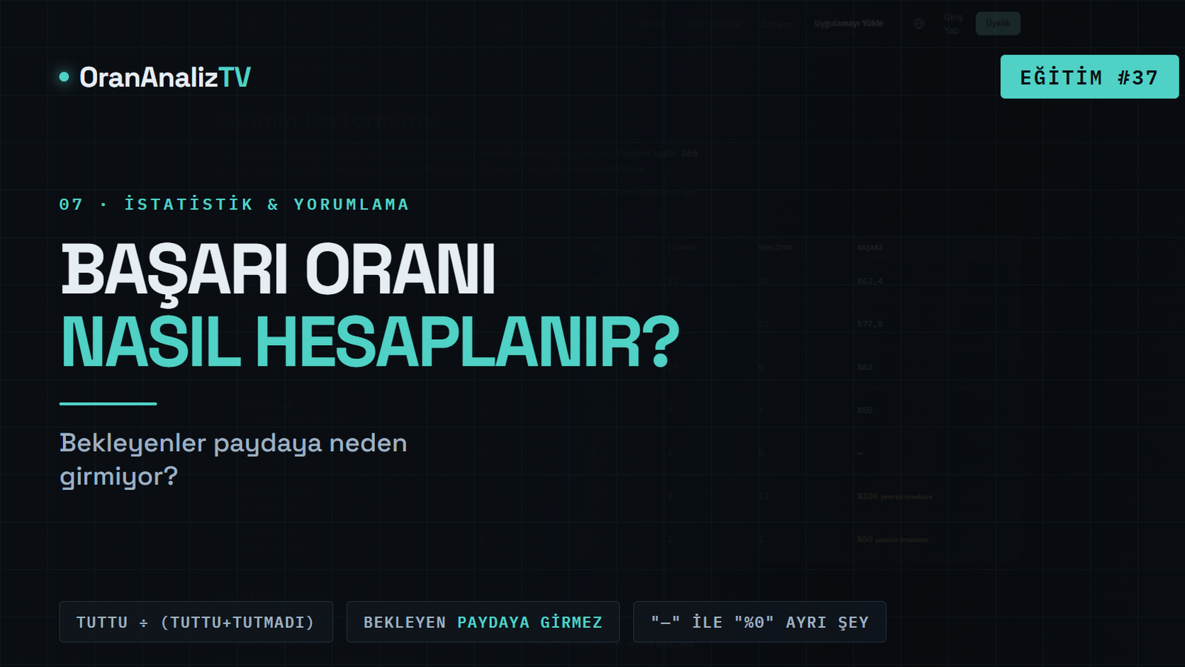 Başarı Oranı Nasıl Hesaplanıyor? | Bekleyenler Paydaya Neden Girmiyor