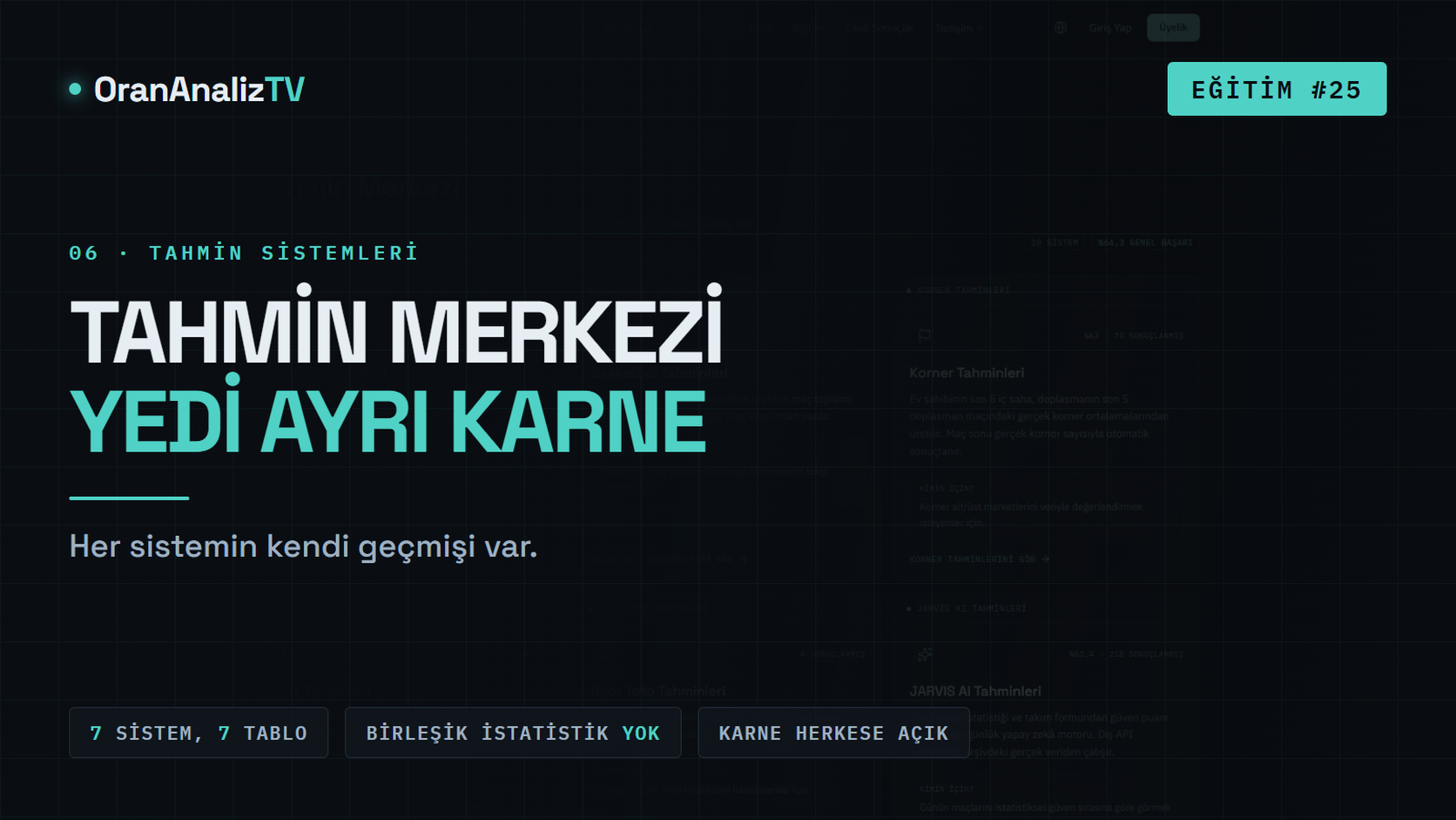 Tahmin Merkezi | Yedi Sistem, Yedi Ayrı Karne