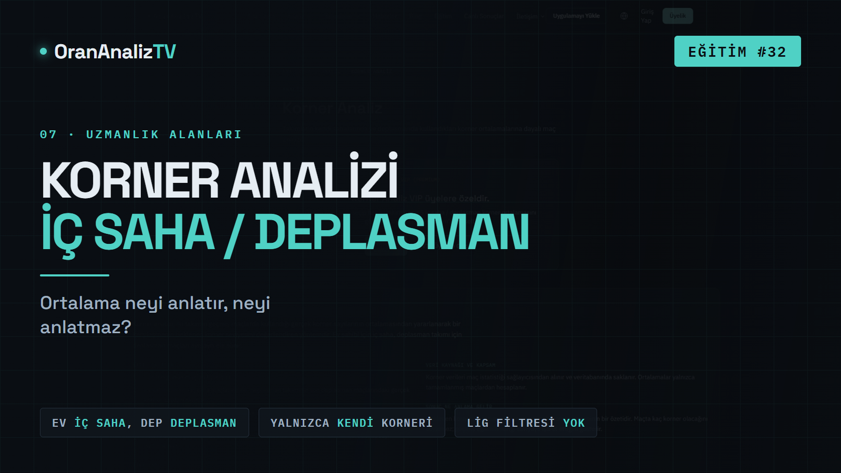 Korner Analizi | İç Saha ve Deplasman Ortalamalarını Okumak
