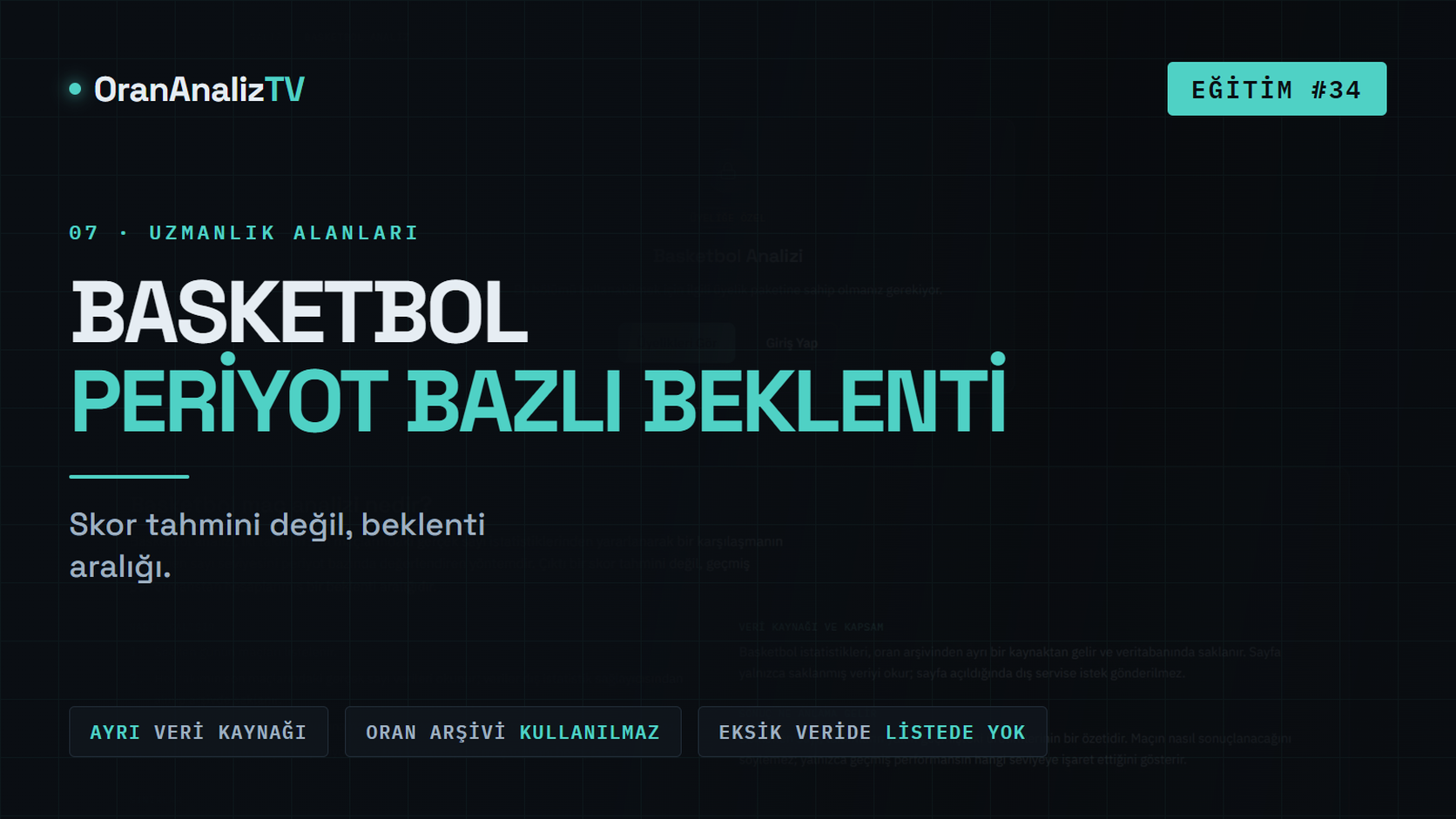 Basketbol Sayı Analizi | Periyot Bazlı Beklenen Sayı