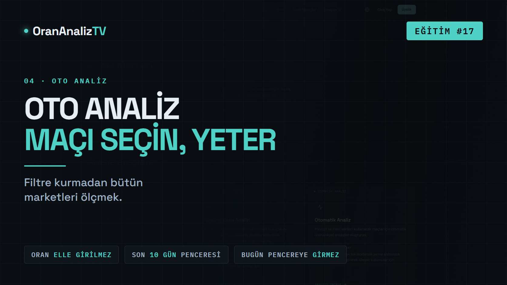 Oto Analiz Nedir? | Maçı Seçin, Bütün Marketleri Sistem Ölçsün