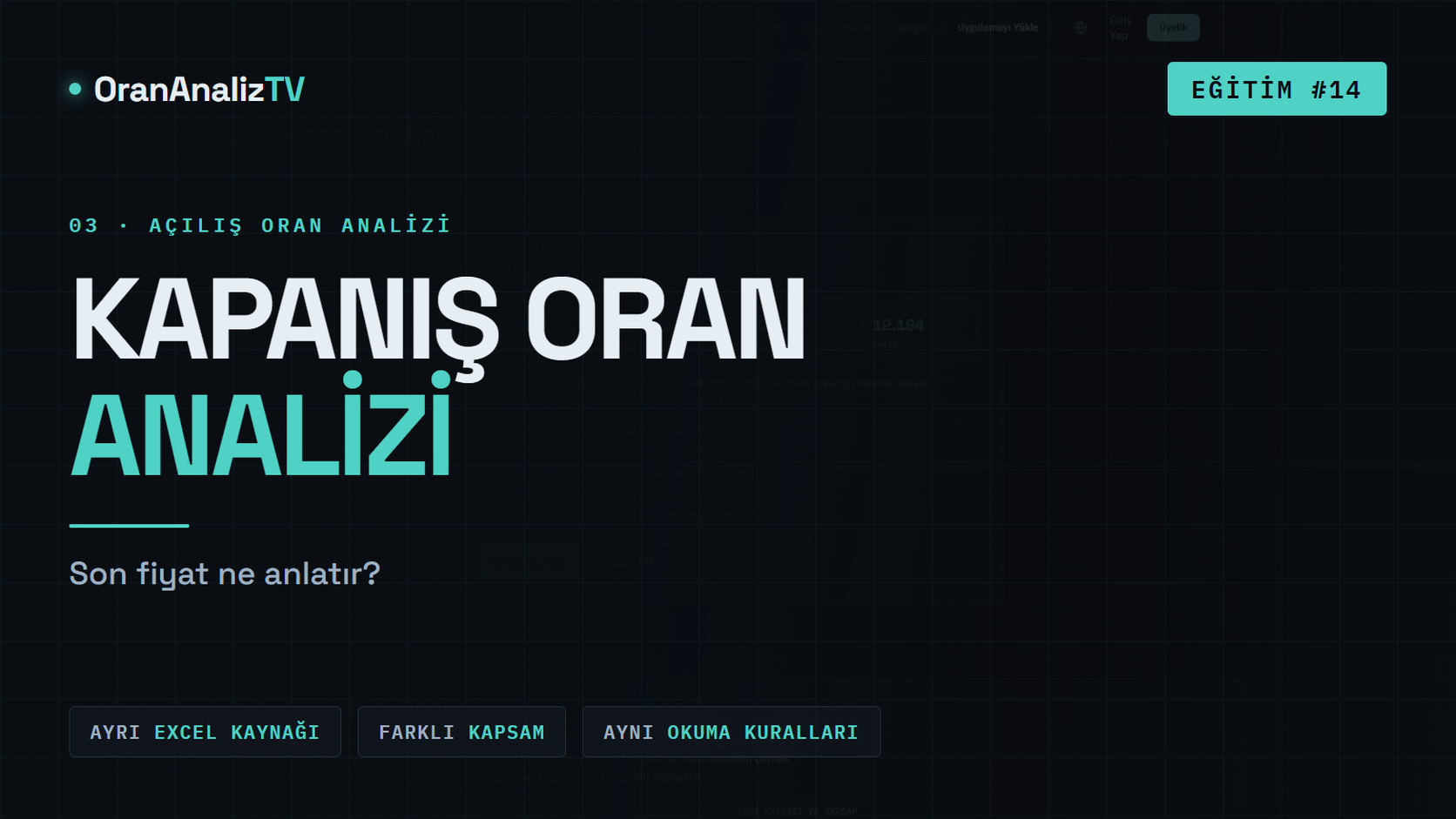 Kapanış Oran Analizi | Açılıştan Farkı ve Ne Zaman Kullanılır